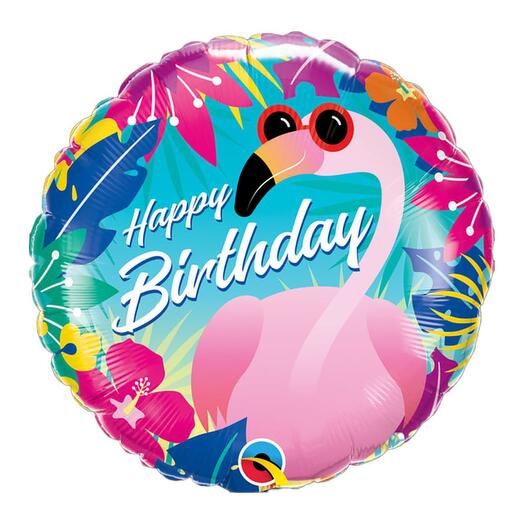 Birthday Tropical Flamingo Foil Balloon