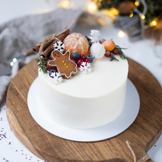 Торт на новый год, новый год - подарок