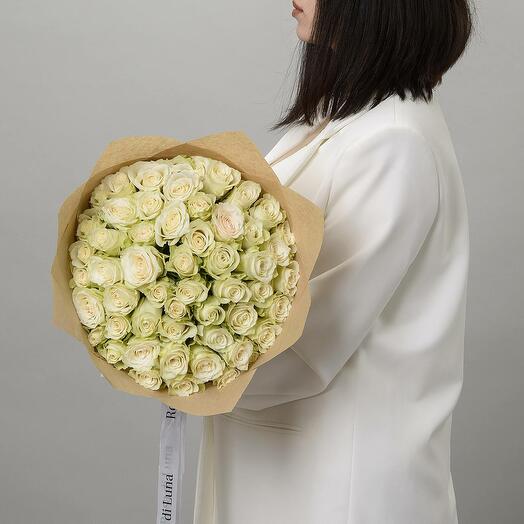 ROSES | 51 White Kenya Premium Roses 40cm