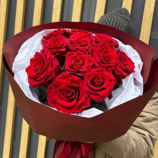Монобукет сортовых роз «Яркие чувства»