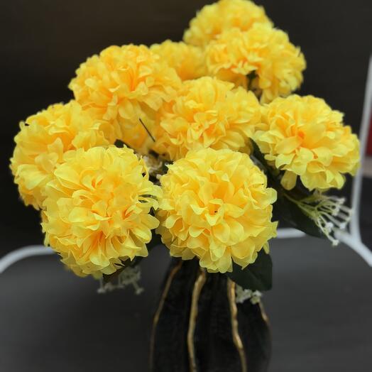 Шафран желтый искусственный 1 ветка 12 голов