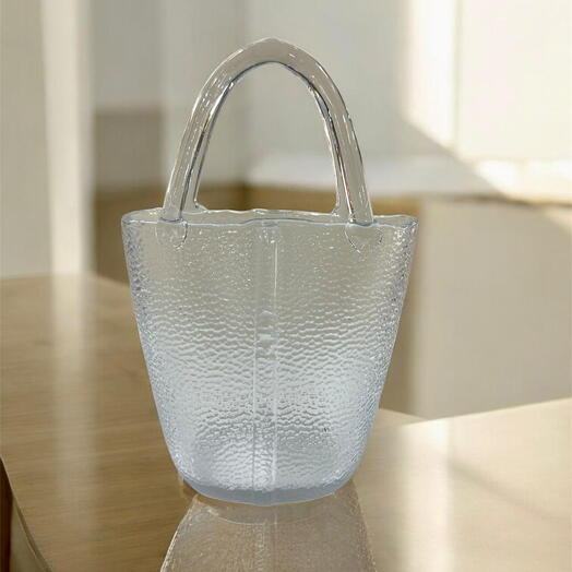 Crystal glass purse vase