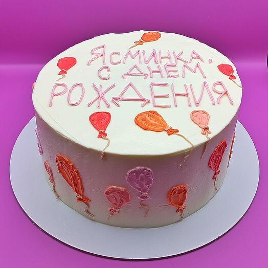Молочная девочка классическая с надписью и кремовым декором