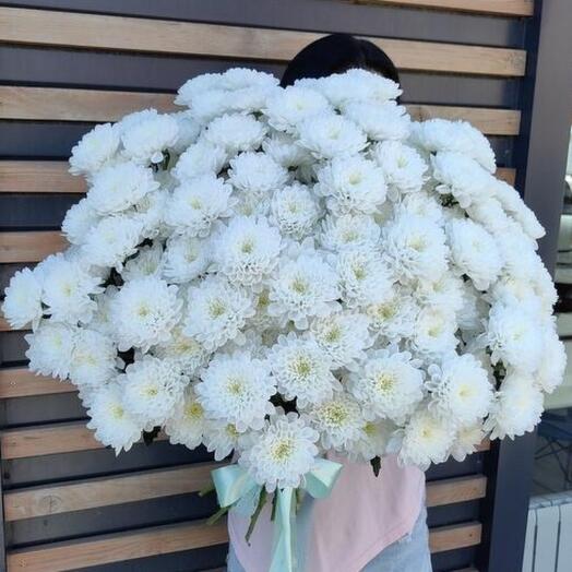 АКЦИЯ! Огромный букет Ажурных Кустовых Хризантем (25 шт)