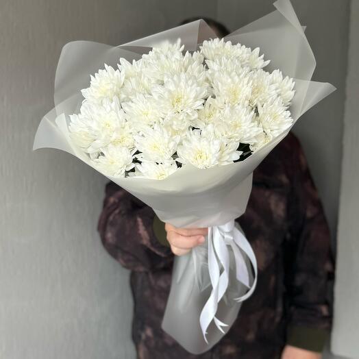 Кустовая хризантема белая классический букет