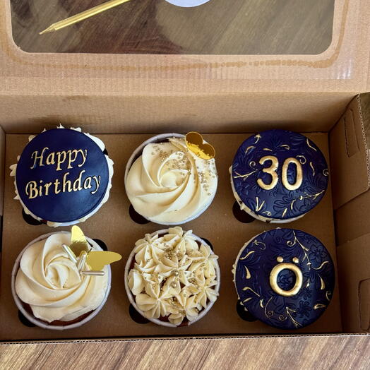 Birthday cupcake box 6 lı
