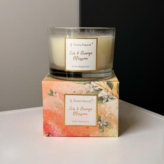 Арома свеча Fleur 310g - Iris   Orange Blossom 3 фитиля