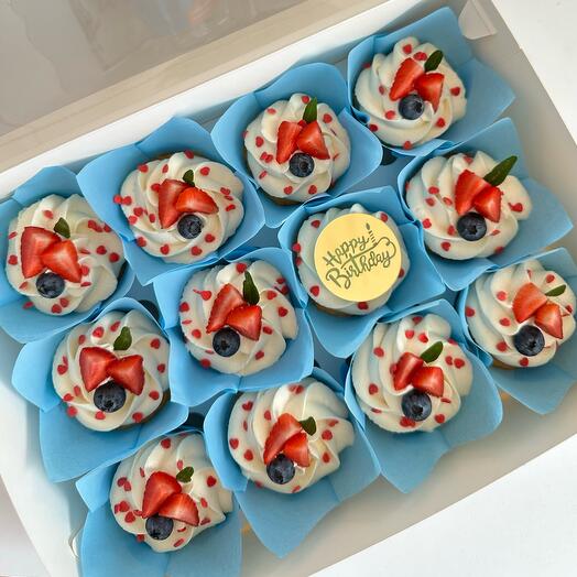 Капкейки «Happy birthday», 12 шт