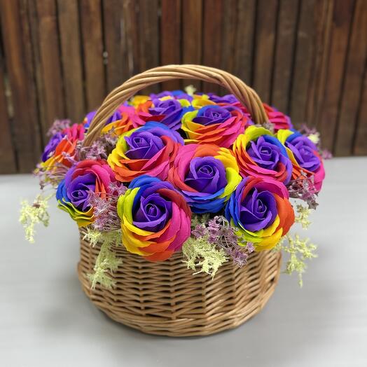 Композиция из мыльных цветов 43