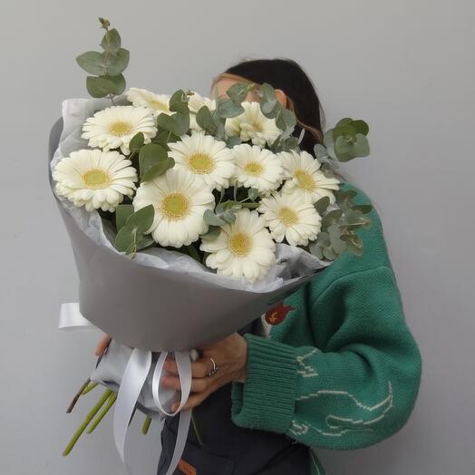 «Теплое воспоминание» моно букет с герберами