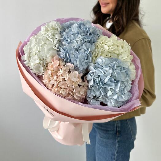 Букет "5 нежных гортензий"
