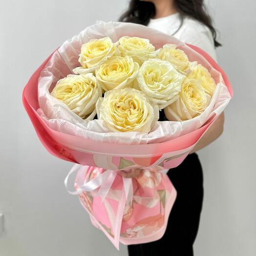 Букет "9 пионовидных роз Candlelight"