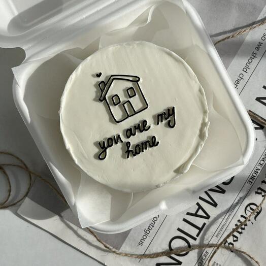 Бенто торт с надписью "You are my home", торт для девушки, торт для парня, торт для мужа, торт для сестры, торт на 14 февраля