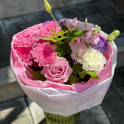 Букет «Розовый кругляш» 🥰