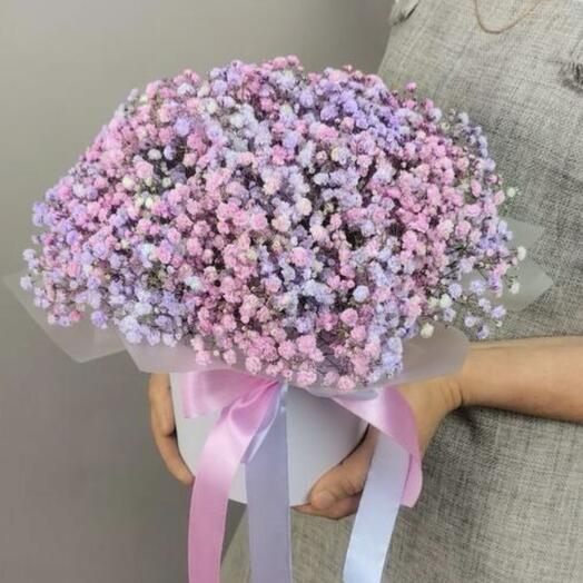 Нежная коробочка с гипсофилой🌸