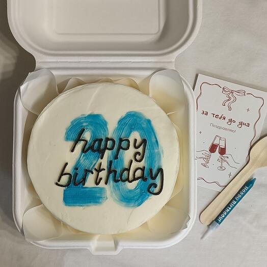 Бенто-торт на день рождения happy birthday и цифра, торт подруге, другу, девушке, любимой, жене, мужу