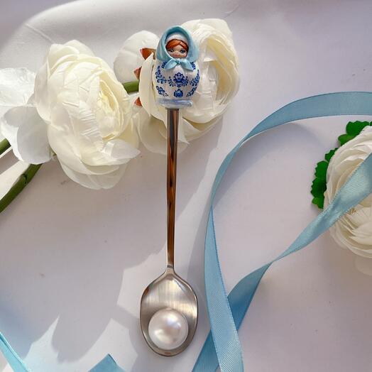 Ложка с матрешкой , подарок для будущей мамы