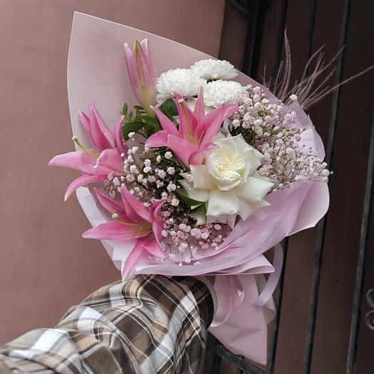 Букет "Твой аромат" Лилия и французская роза 💕
