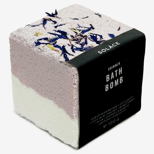 SOLACE Бомбочка для ванны "Сирень" с морской солью, шиммером и сухоцветами