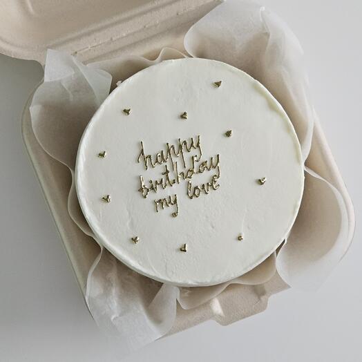 Бенто торт на день рождения с золотыми буквами любимому человеку happy birthday