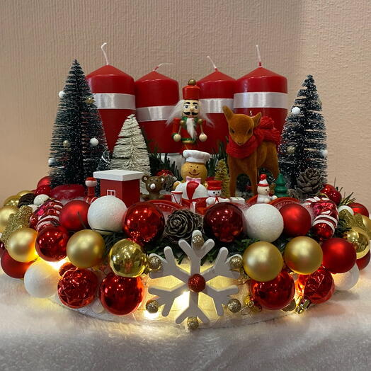 Corona de Adviento para mesa