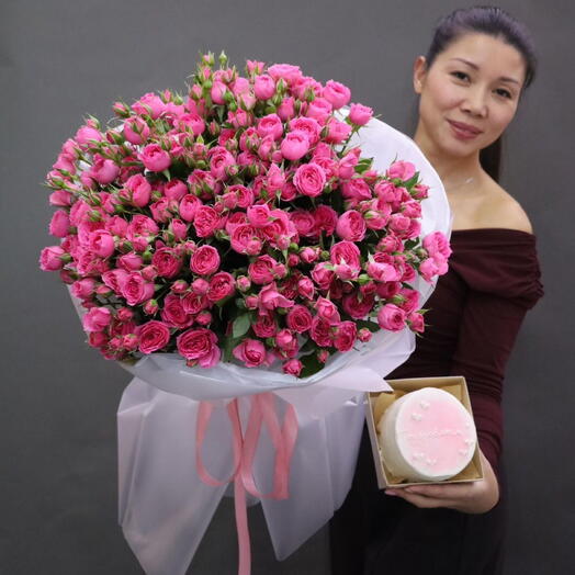 Вау облако из кустовой розы + бенто торт