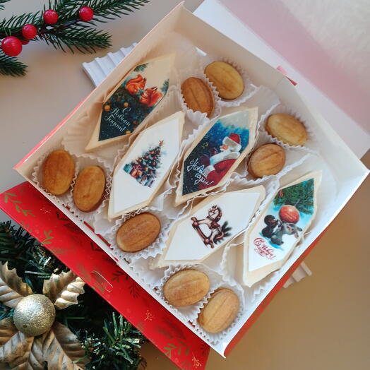 Конфеты новогодние на Новый год птичье молоко и орешки