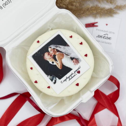 Бенто торт с фотографией на годовщину, для парня, девушки, любимой, любимому, жене, мужу XL 700гр