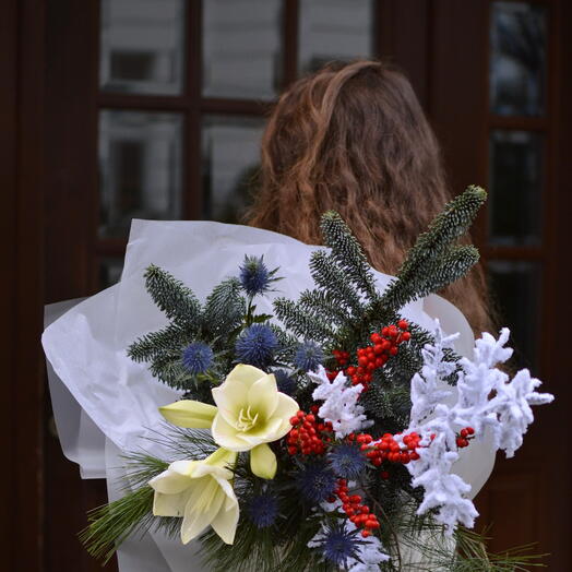 Bouquet invernale con Babbo Natale
