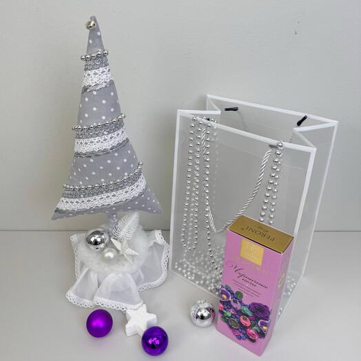 Подарочный набор елка ручной работы и набор мед-суфле