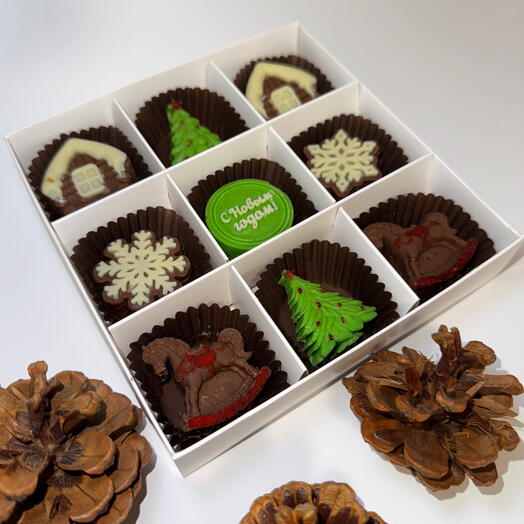 Новогодние Конфеты с Бельгийским шоколадом(начинка Дубай)