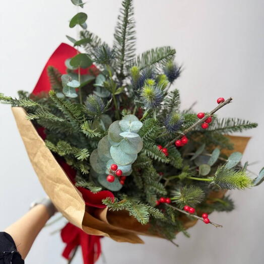 Зимний букет "Вместе встретим старый новый год"