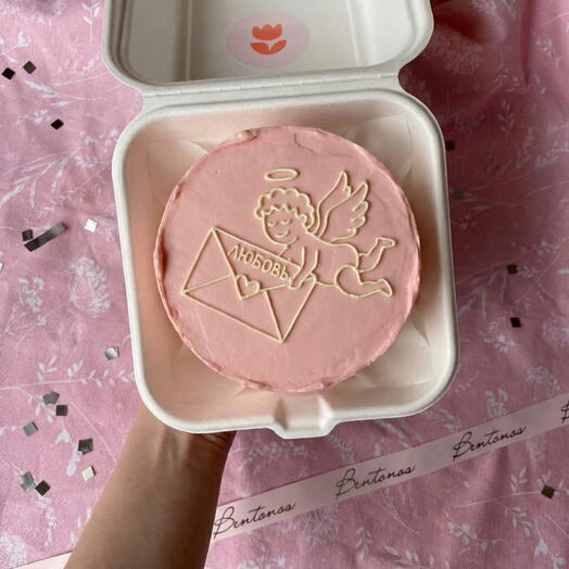 Бенто торт Пиисьмо любви от купидона на День Святого Валентина, коллекция «14 февраля»