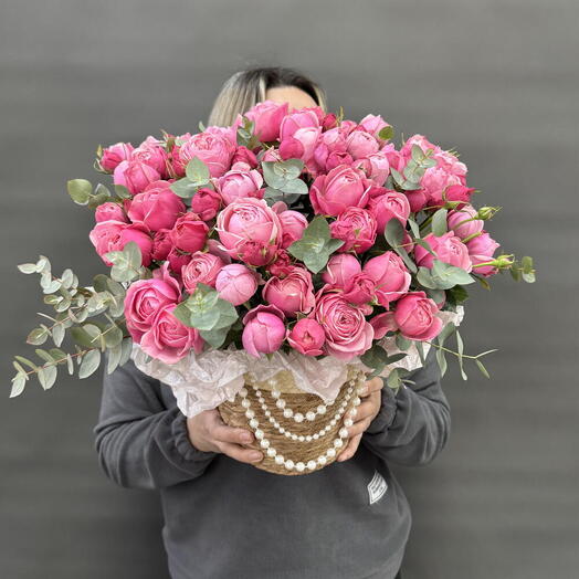 Корзина с цветами️Силва Пинк