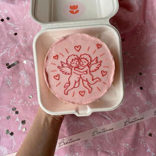 Бенто торт на День Святого Валентина Купидончики, коллекция «14 февраля»