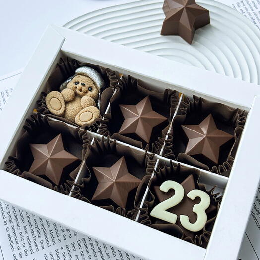 Шоколадный набор с мишкой на 23 февраля