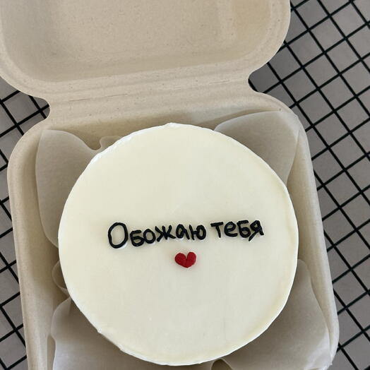 Бенто торт в подарок «Обожаю тебя» на День Влюбленных