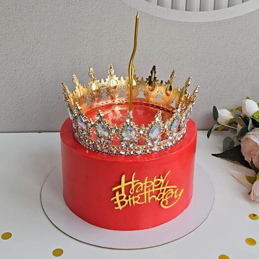 Торт с короной и блестками "королевский"