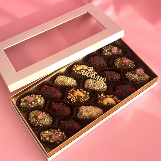 «Восточная сказка» - набор фиников в шоколаде в белом, молочном , темном шоколаде с начинкой