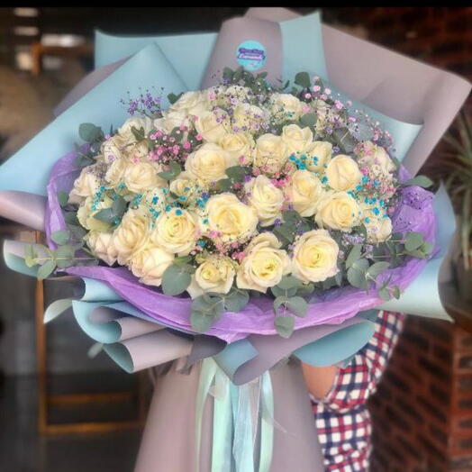 White roses 50 pcs