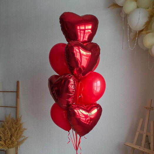 Фонтан из шаров "СЕРДЦЕ В ОГНЕ"