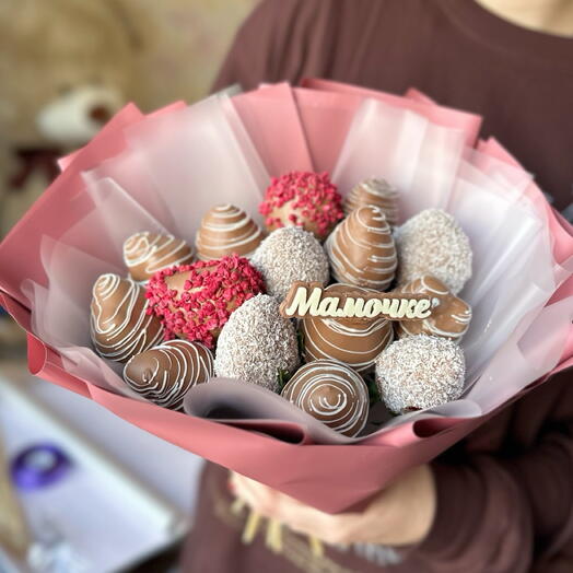 Букет из клубники в шоколаде «Мамочке»