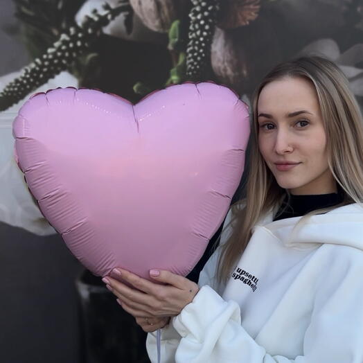 Шар Сердце фольгированный с гелием pink розовый