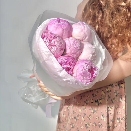 Пиономания 😍 Букет из 7 пионов Сара Бернар