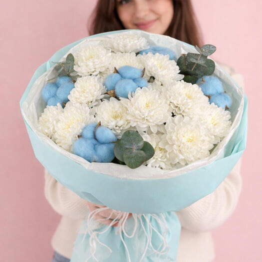 Cotton Blue Sky Букет с хлопком