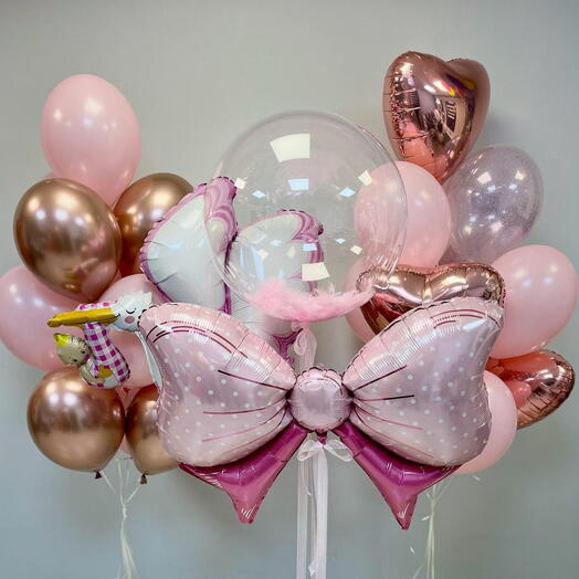Композиция из воздушных шаров
"Выписка Для девочек" Nº1718