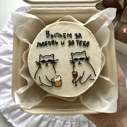 Бенто торт "выпьем за любовь"