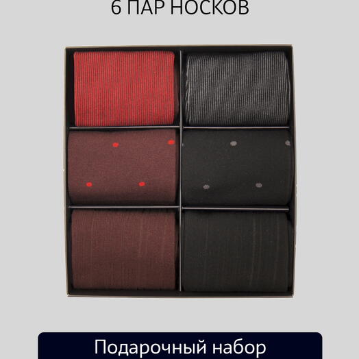 Подарочный набор мужских носков Tezido Н60, 6 пар