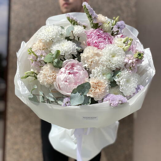 🤩🌸Пышный микс пионов, маттиолы «Bloom room»