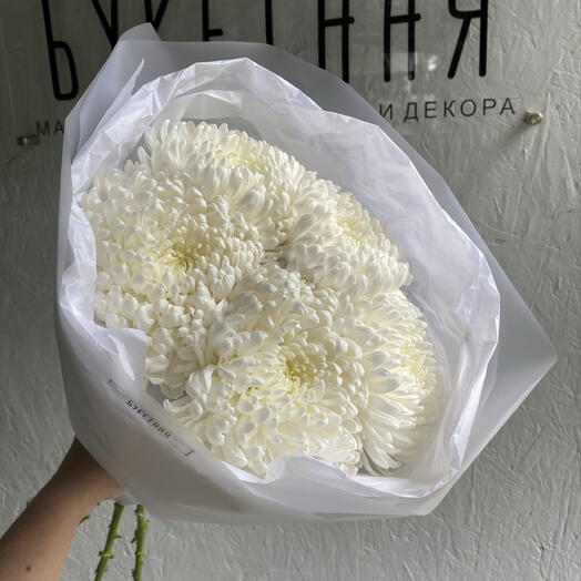 Букет из белых хризантем